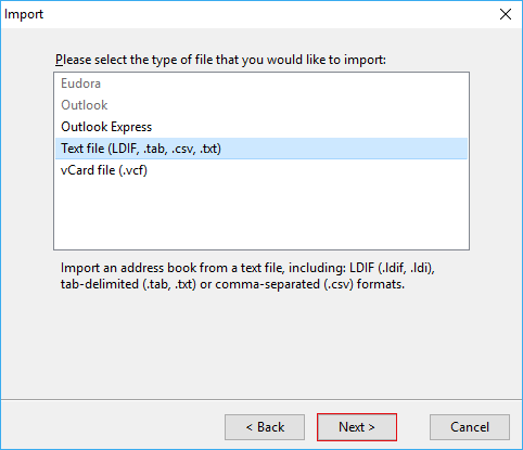 select text file