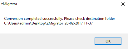 completion message
