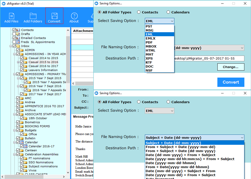 convert to eml format